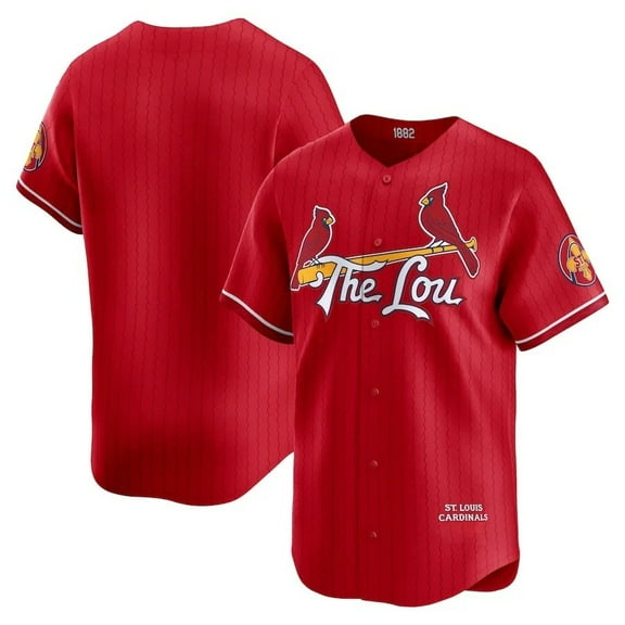 Men's St. Louis Team #00 T-Shirt Uniform, Athletic Casual Button Down Short Sleeve-Red1-L