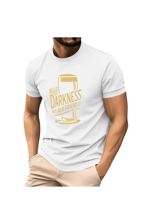 Men's St. Patrick's Day Beer Graphic Crew Neck Short Sleeve T Shirt Funny Letter Print Casual Top