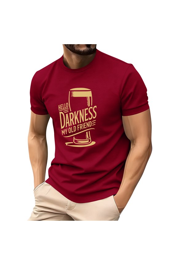 Men's St. Patrick's Day Beer Graphic Crew Neck Short Sleeve T Shirt Funny Letter Print Casual Top