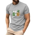 thumbnail image 1 of Men's St. Patrick's Day Beer Shamrock Print Crew Neck Short Sleeve T Shirt, 1 of 4