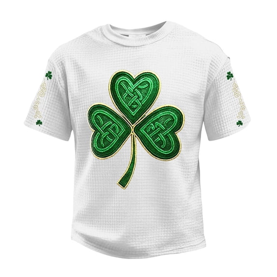 Men's St. Patrick's Day Celtic Shamrock Crew Neck T-Shirt Casual Short Sleeve