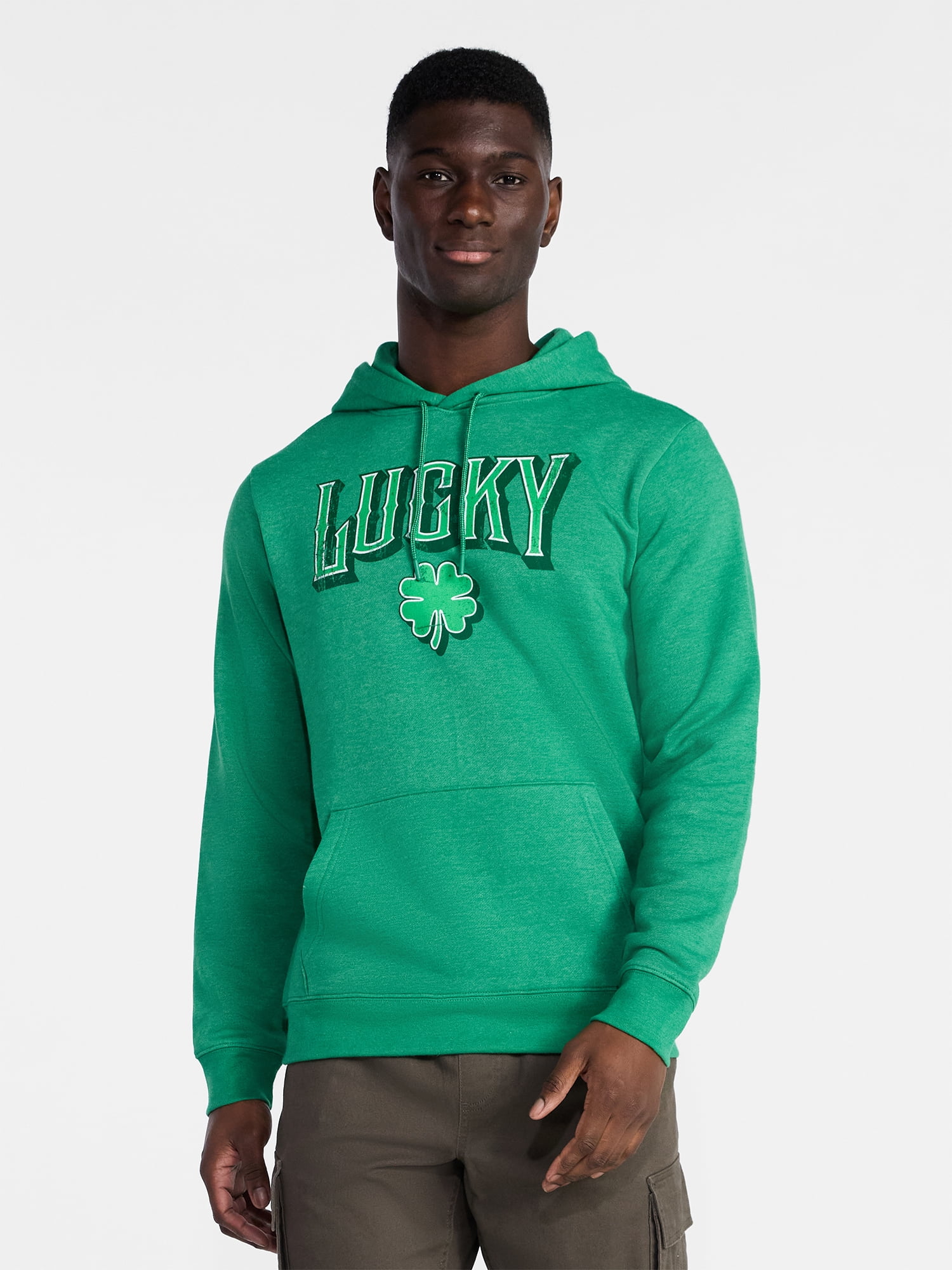 Saint Patrick's Day Men's Dublin Lucky Graphic Fleece Hoodie from Way to Celebrate, Sizes S-3XL