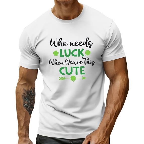 Men's St. Patrick's Day Funny Graphic T-Shirt Short Sleeve Crew Neck Casual Top