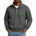 thumbnail image 1 of Men's St. Patrick's Day Henley Sweatshirt Lucky Shamrock Print Long Sleeve Pullover, 1 of 3