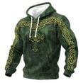 thumbnail image 1 of Men's St. Patrick's Day Hoodie Shamrock Irish Flag Patchwork Print Pullover Sweatshirt, 1 of 2