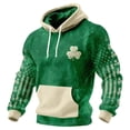 thumbnail image 1 of Men's St. Patrick's Day Hoodie Shamrock Shenanigans Print Pullover Long Sleeve Sweatshirt, 1 of 2
