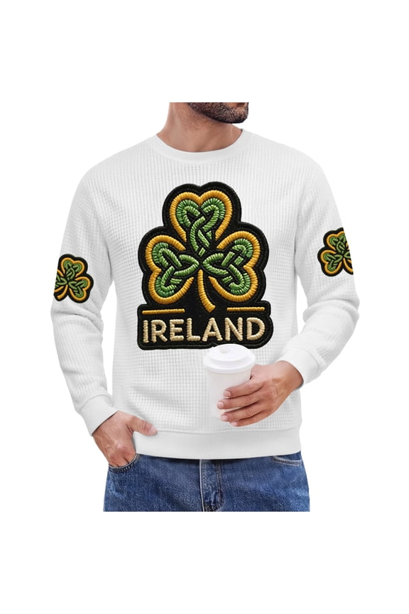 Men's St. Patrick's Day Ireland Shamrock Sweatshirt Long Sleeve Casual Pullover