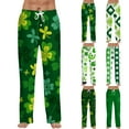 thumbnail image 1 of Men's St Patrick's Day Print Comfortable Casual Drawstring Pants Full Length Lounge Pants Soft Polyester Spring Summer Wear 2026 Green 2XL, 1 of 7