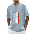 thumbnail image 1 of Men's St. Patrick's Day Shamrock American Flag Graphic Short Sleeve Crew Neck T-Shirt, 1 of 4