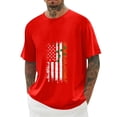 thumbnail image 1 of Men's St. Patrick's Day Shamrock American Flag Graphic Short Sleeve Crew Neck T-Shirt, 1 of 4