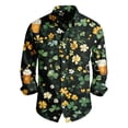 thumbnail image 1 of Men's St. Patrick's Day Shamrock Button Up Shirt Long Sleeve Casual Top, 1 of 3