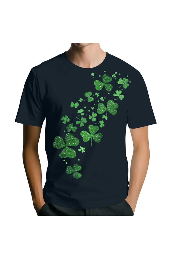 Men's St. Patrick's Day Shamrock Graphic T Shirt Short Sleeve Casual Clover Tee
