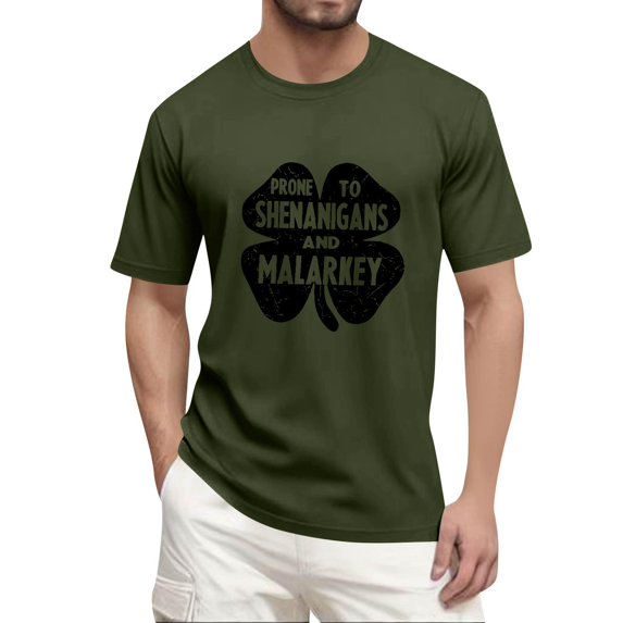 Men's St. Patrick's Day Shamrock T Shirt Short Sleeve Casual Clover Graphic Tee