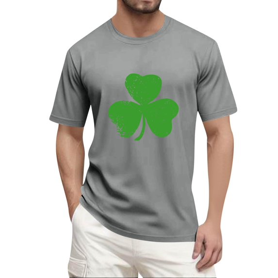 Men's St. Patrick's Day Shamrock T Shirt Short Sleeve Casual Clover Graphic Tee