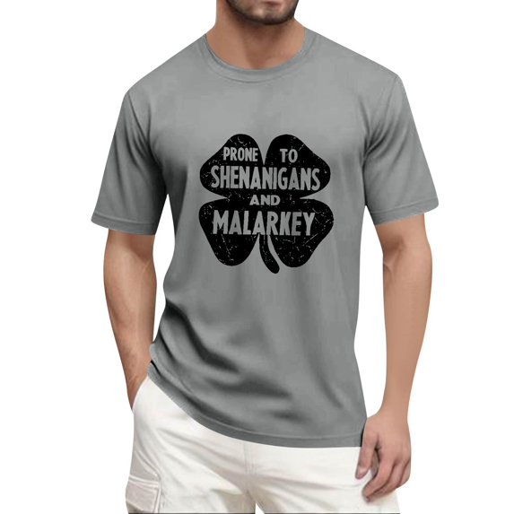 Men's St. Patrick's Day Shamrock T Shirt Short Sleeve Casual Clover Graphic Tee