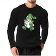 thumbnail image 1 of Men's St. Patrick's Day Waffle Shirts Long Sleeve Crewneck Pullover Slim Fit Muscle T-Shirt, 1 of 4