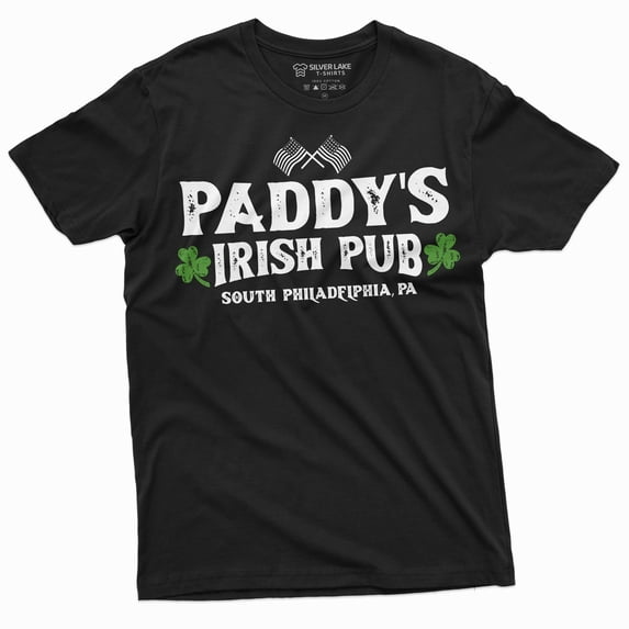Men's St. Patrick's day T-shirt Paddy's Irish pub Saint Patricks shirt Clover shamrock Lucky Tee (Small Black)