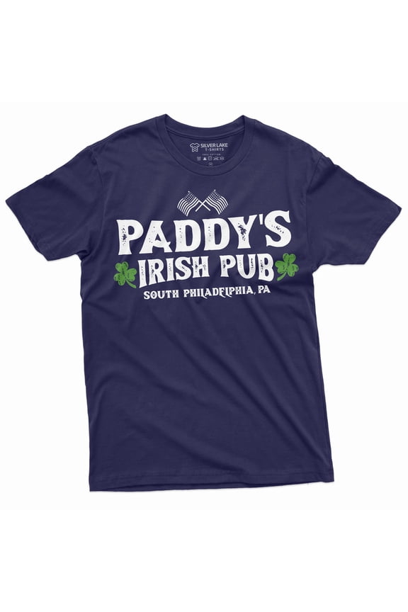 Men's St. Patrick's day T-shirt Paddy's Irish pub Saint Patricks shirt Clover shamrock Lucky Tee (X-Large Navy Blue)