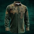 thumbnail image 1 of Men's St Patricks Day Button Printed Down Long Sleeve St Patrick's Shirt Button Festival 4 Leaf Soft Classic Irish Print Four Leaf St Patrick's Men's Printed Button Down Shirt (Green,4XL), 1 of 4