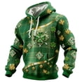 thumbnail image 1 of Men's St Patricks Day Sweatshirt Green Clover Hoodie Cross Shamrock Printed Pullover Sweat shirts Yellow M, 1 of 2