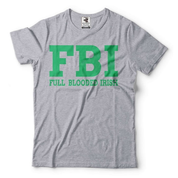 Men's St Patricks day Full Blooded Irish Shirt Ireland Patriotic Tee Shirt Irish DNA Blood Shirt (4X-Large Grey)