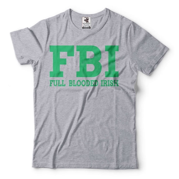Men's St Patricks day Full Blooded Irish Shirt Ireland Patriotic Tee Shirt Irish DNA Blood Shirt (Small Grey)