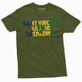 thumbnail image 1 of Men's St. Vincent and the Grenadines T-shirt Saint Vincent and the Grenadines flag embleb tee (Large Military Green), 1 of 7