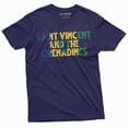 thumbnail image 1 of Men's St. Vincent and the Grenadines T-shirt Saint Vincent and the Grenadines flag embleb tee (Large Navy Blue), 1 of 7