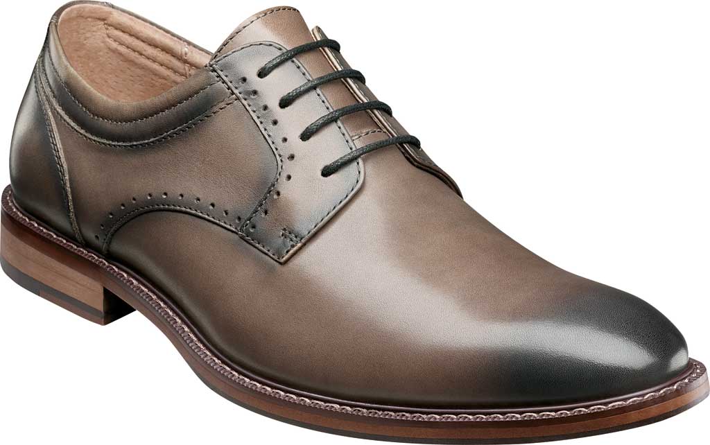 Men's Stacy Adams Faulkner Plain Toe Oxford Gray Smooth Leather 9 W - image 1 of 2