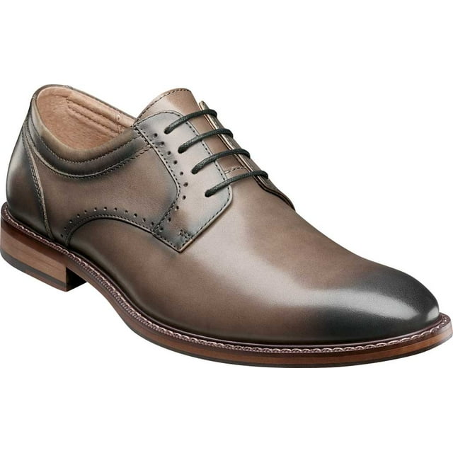 Men's Stacy Adams Faulkner Plain Toe Oxford Gray Smooth Leather 9 W