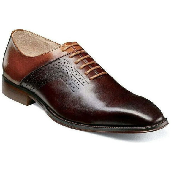 Men's Stacy Adams Halloway Plain Toe Oxford Shoes Leather Brown Multi 25585-249