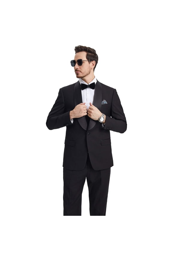 Men's Stacy Adams Hybrid-Fit 3pc Tuxedo Set