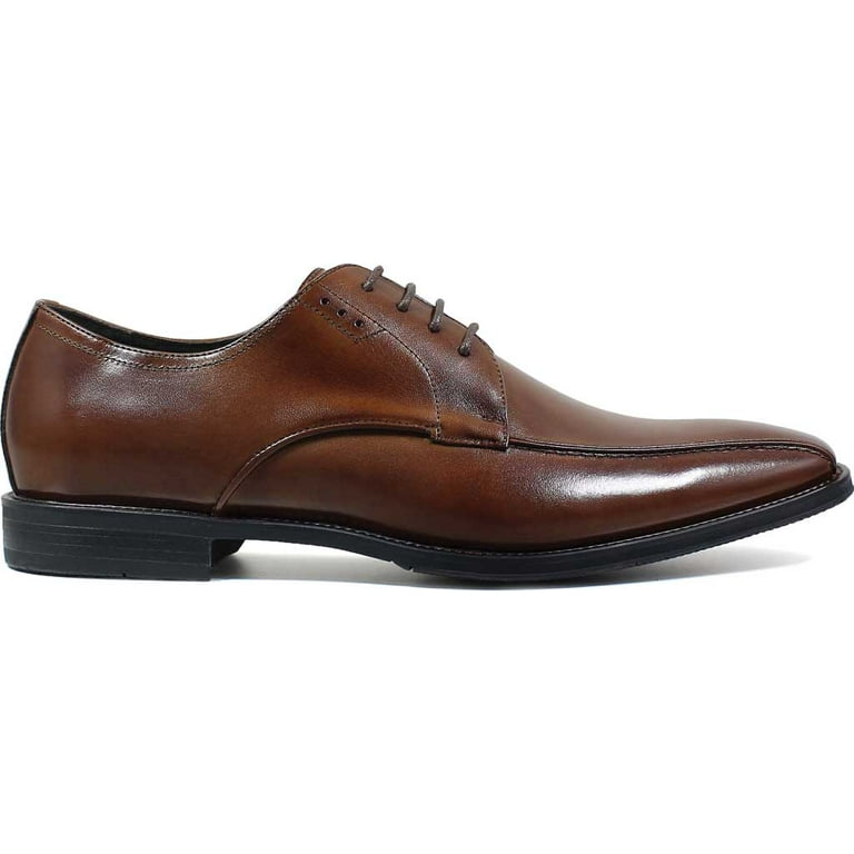 Men's Stacy Adams Logan Bicycle Toe Oxford 25132 Cognac Smooth Leather 9 W  - Walmart.com