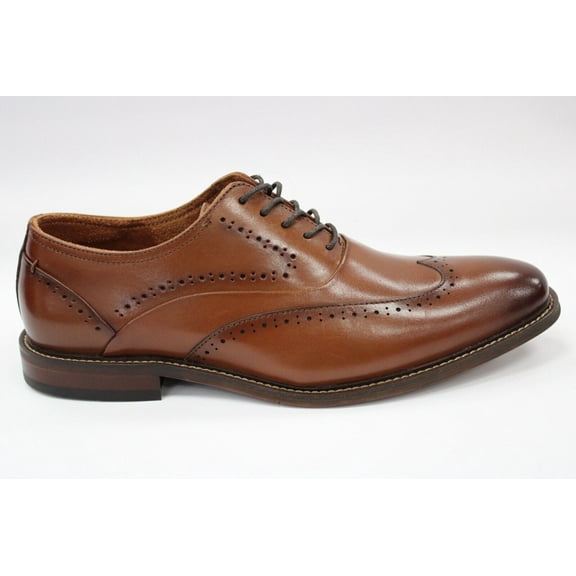 Men's Stacy Adams Macarthur Cognac Leather Wingtip Dress Shoes 25489-221