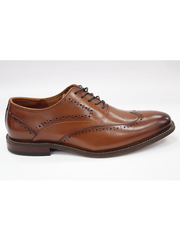 Men's Stacy Adams Macarthur Cognac Leather Wingtip Dress Shoes 25489-221