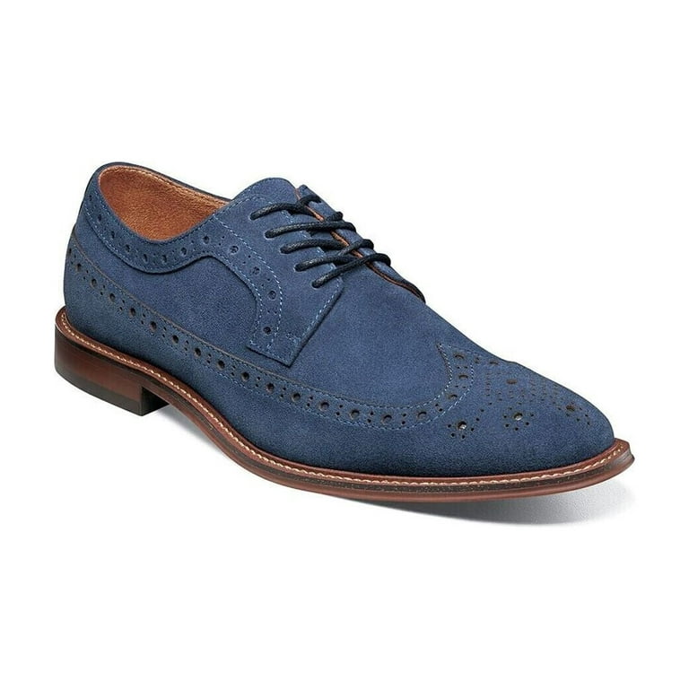 Men s Stacy Adams Marligan Wingtip Oxford Navy Suede Classic Shoes 25616 415 Walmart