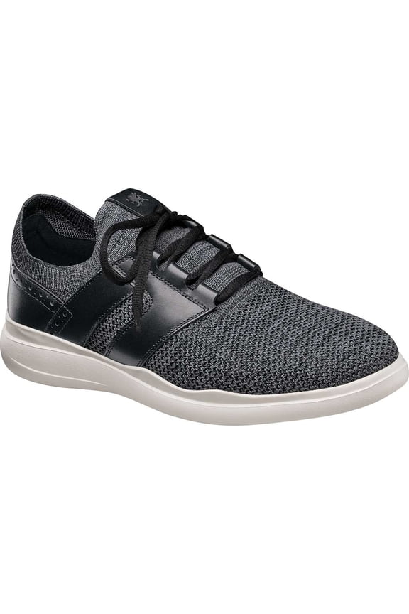 Men's Stacy Adams Moxley Knit Sneaker Black/Gray Knit/Leather 9.5 M