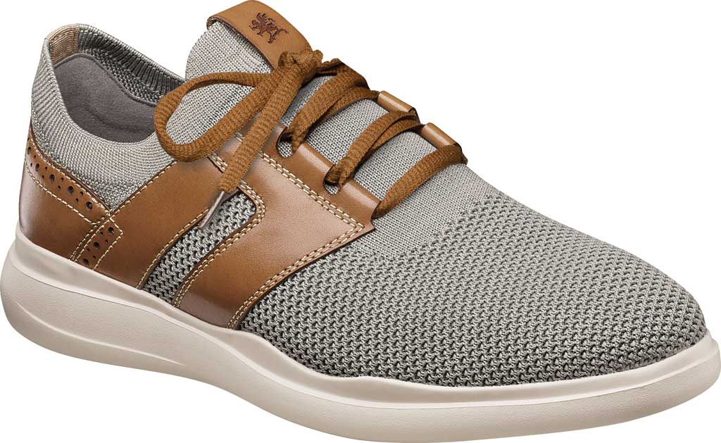 Men's Stacy Adams Moxley Knit Sneaker Gray/Tan Knit/Leather