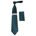 thumbnail image 1 of Men's Stacy Adams Necktie and Hankie Set Fancy Design Silky Look SAT34 Teal, 1 of 2