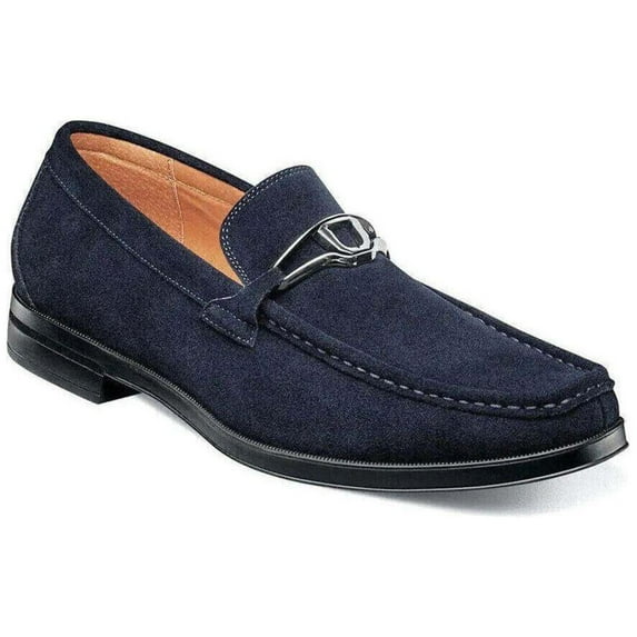 Men's Stacy Adams Palladian Moc Toe Slip On Shoes Navy Suede 25549-415