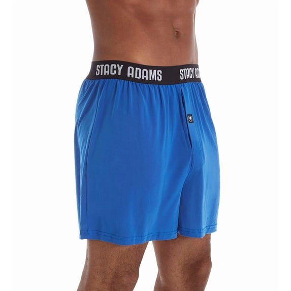 Men's Stacy Adams SA1000 Moisture Wicking ComfortBlend Boxer Short (Blue 2XL)