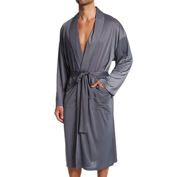 Men's Stacy Adams SA6009 Moisture Wicking ComfortBlend Fashion Robe (Gray 2X/3X)