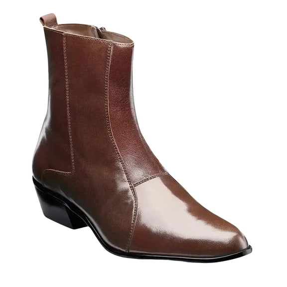 Men's Stacy Adams Santos Side Zip Boot Soft Leather Cognac 24855-221