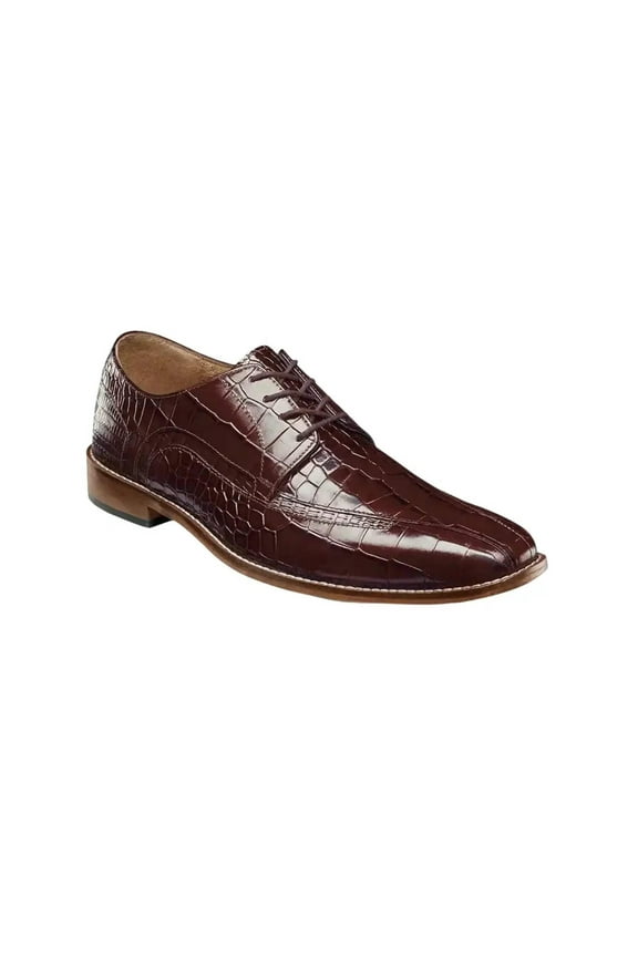 Men's Stacy Adams Shoes Crocodile Leather Print GABARDO 25681-221 Cognac