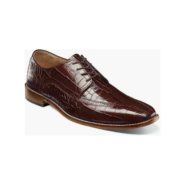 Men's Stacy Adams Shoes Crocodile Leather Print GABARDO 25681-221 Cognac