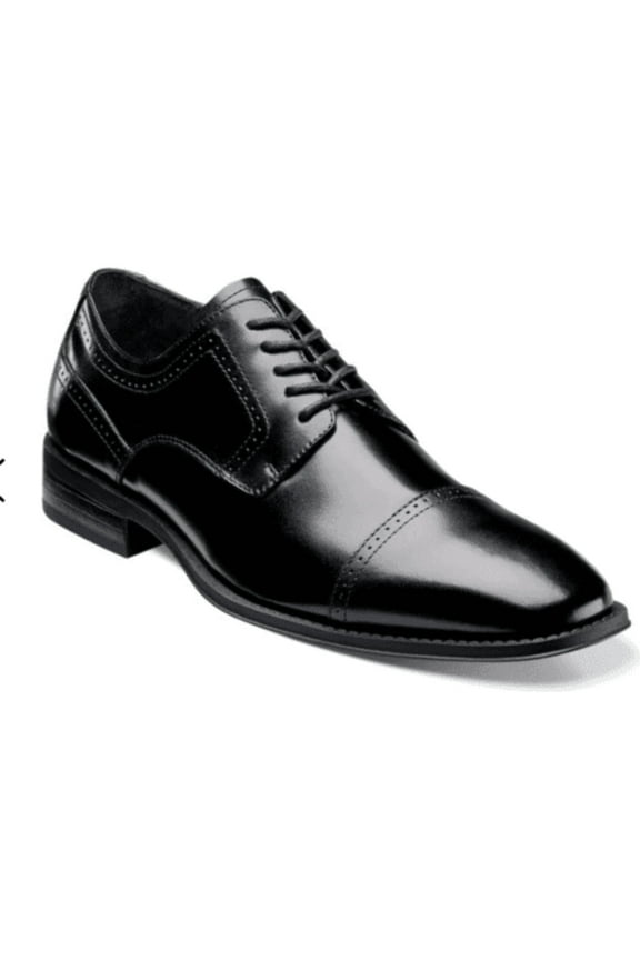 Men's Stacy Adams Shoes Waltham Leather Cap Toe Oxford Black 20138-001