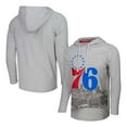 thumbnail image 1 of Men's Stadium Essentials Heather Gray Philadelphia 76ers Atrium Raglan Long Sleeve Hoodie T-Shirt, 1 of 3