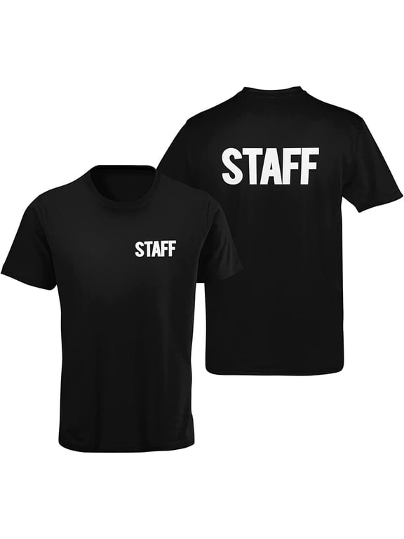 Men's Staff Short Sleeve T-Shirt BB, Chest Print, Black-White, X-Large