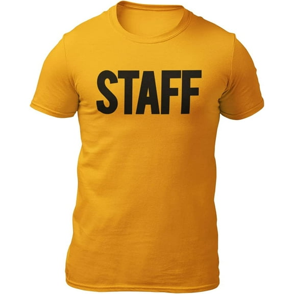 Men's Staff Short Sleeve T-Shirt BB, Gold-Black, Large