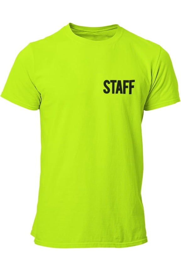 Men's Staff T-Shirt BB, Chest Print, Neon-Black, Large